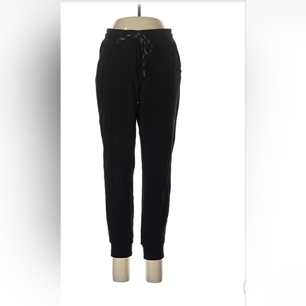 Marc New York Black Ribbed Drawstring Joggers